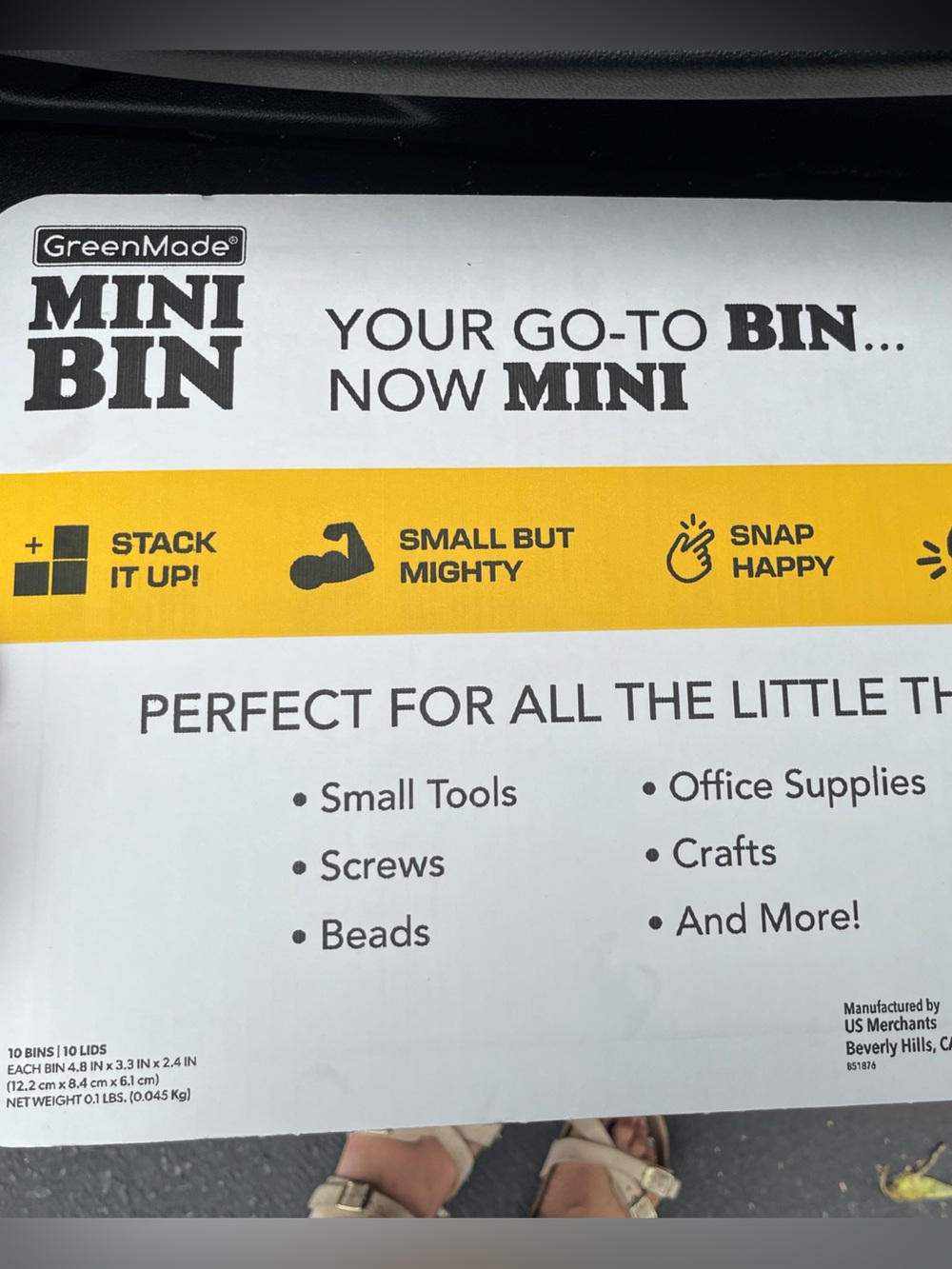 Mini Bin 10-Pack - Black and Yellow